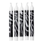 נרות בדוגמאת זברה וילטון