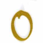 נר מספר נצנצים זהב ולבן