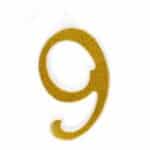 נר ענק נצנצים זהב לבן מספר 9