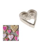 סט 5 חותכני לבבות מתכת