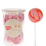 סוכריה על מקל מיני עיגול אדום ורוד לבן