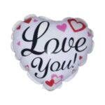 בלון מתנפח אוטומטי לב לבן LOVE YOU