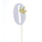 טופר גליטר מספר גדול - כסף 0