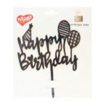 טופר אקרילי לעוגה HB שחור בלונים