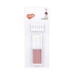 נרות לבנים ארוכים עם גליטר- רוז גולד 6 יח