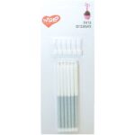 נרות ארוכים לבן כסף גליטר