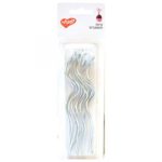 נרות ארוכים מסולסלים- כסף 8 יח