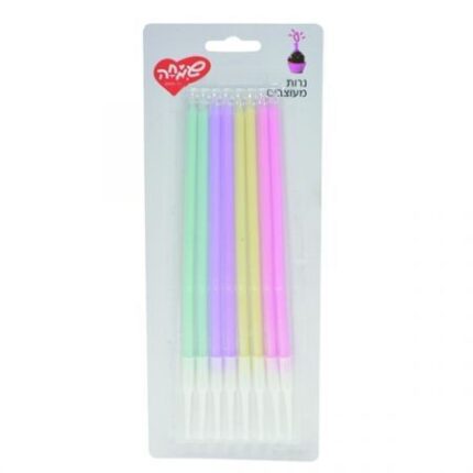 נרות ארוכים צבעי מקרון 8 יח