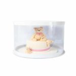 קופסא לעוגה "צילינדר" לבן ק. 30 גובה 18 סמ (שני שקפים) ES-4329-W