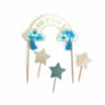 טופר קשת בענן כוכבים יום הולדת כחול לבן