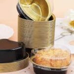 תבנית אלומיניום שחור זהב לב 5 יח'