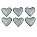 לב מטאלי כסף 6 יח