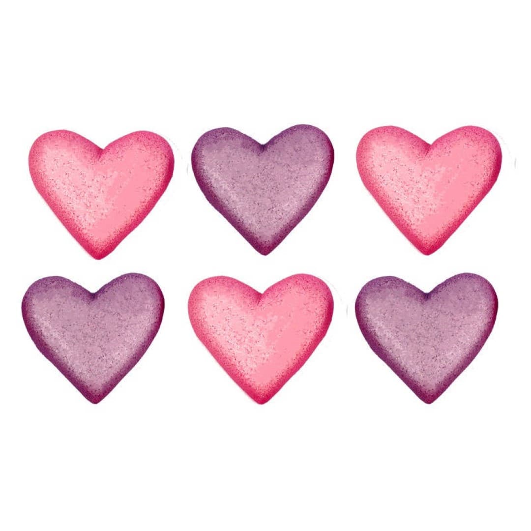 לב מטאלי ורוד סגול 6 יח – תמונה 1
