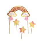 טופר קשת בענן יום הולדת ורוד פוקסיה