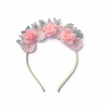 קשת BD GIRL פרחים כסף/ורוד