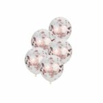 בלון קונפטי שלג רוז גולד פתיתים