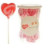 סוכריה על מקל מיני לב אדום ורוד לבן