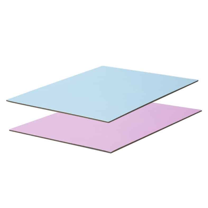 תחתית לעוגה דו"צ תכלת/ורוד ריבוע 29/29 ס"מ – תמונה 1