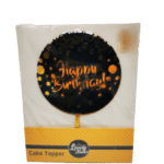 טופר לעוגה מזל טוב שחור זהב דגם 3192