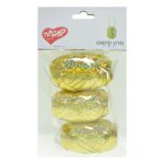 סרט קישוט הולגרפי 3 יח' זהב בהיר