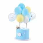 טופר בלונים כחול צהוב קונפטי