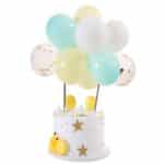 טופר בלונים מנתה לבן קונפטי