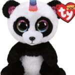בובת TY עיניים גדולות S פריס דב הפנדה עם קרן