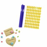 סט מטביעי אותיות מיני אנגלית לקישוט עוגיות כולל ידית