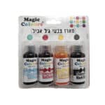 מארז צבעי ג'ל שחור אקסטרה, צהוב לימון, אדום אקסטרה, כחול קרח 25 גר' מג'יק