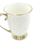 מאג פורצלן על רגל נקודות שחור/לבן/ורוד