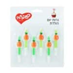 6 נרות עם מעמד בדוגמאת אננס