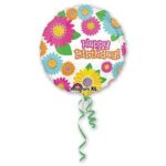בלון Happy Birthday פרחוני XL מילר 21 אינצ'