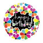 בלון Happy Birthday פרחים מילר 21 אינצ