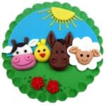 משטח מעוצב מבצק סוכר – חיות החווה