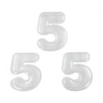 מספר שקוף מספר 5 למילוי לבן