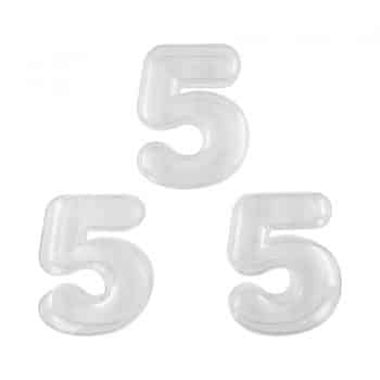 מספר שקוף מספר 5 למילוי לבן
