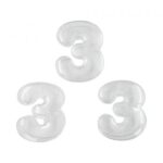 מספר שקוף מספר 3 למילוי לבן