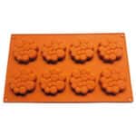 תבנית סילקון 8 שקעים פרח בועות 1.5*6 ס"מ