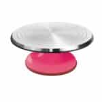 מעמד לעוגה מסתובב ורוד/לבן