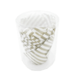 מאפינס נייר פסים לבן זהב 20 יח'