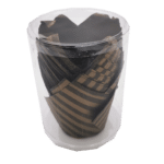 מאפינס נייר פסים חום זהב 20 יח'