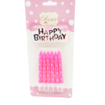 נר ג'מבו צבעוני כוכבים ורוד לבן