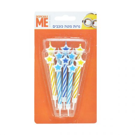 נר ג'מבו צבעוני כוכבים מניונים – תמונה 1