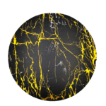 משטח MDF שיש שחור עם זהב 29 ס"מ עגול