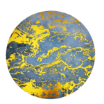 משטח MDF שיש תכלת 29 ס"מ עגול