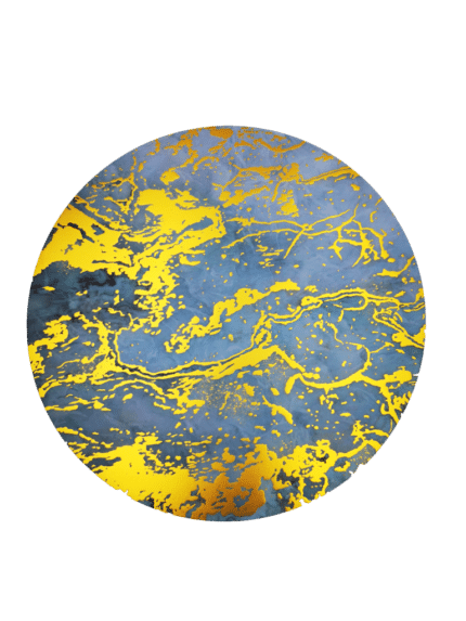 משטח MDF שיש תכלת 29 ס"מ עגול