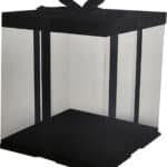 קופסא 30*30*30 ס"מ לעוגה שחור עם סרט