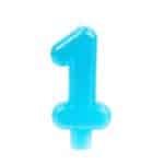 נר מנצנץ כחול שמיים ספרה ס