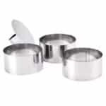 סט 3 מיקדים + דוחסן להמבורגר/פנקייק ואפייה