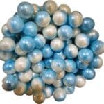 סוכריות חרוזי סוכר תכלת לבן מטאלי 100 גרם